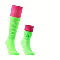 3 Pairs Colorblock Crew Socks Women's Stockings