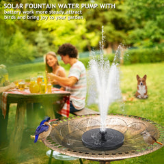 Circular Solar Fountain Outdoor Pool Bird Bath Courtyard Garden Fountain