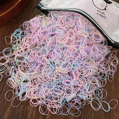 1000 Mini PU Rubber Bands Hair Ties Accessories
