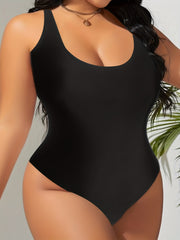  Sexy One Piece Swimsuit Scoop Neck Slim Fit Bathing Suit