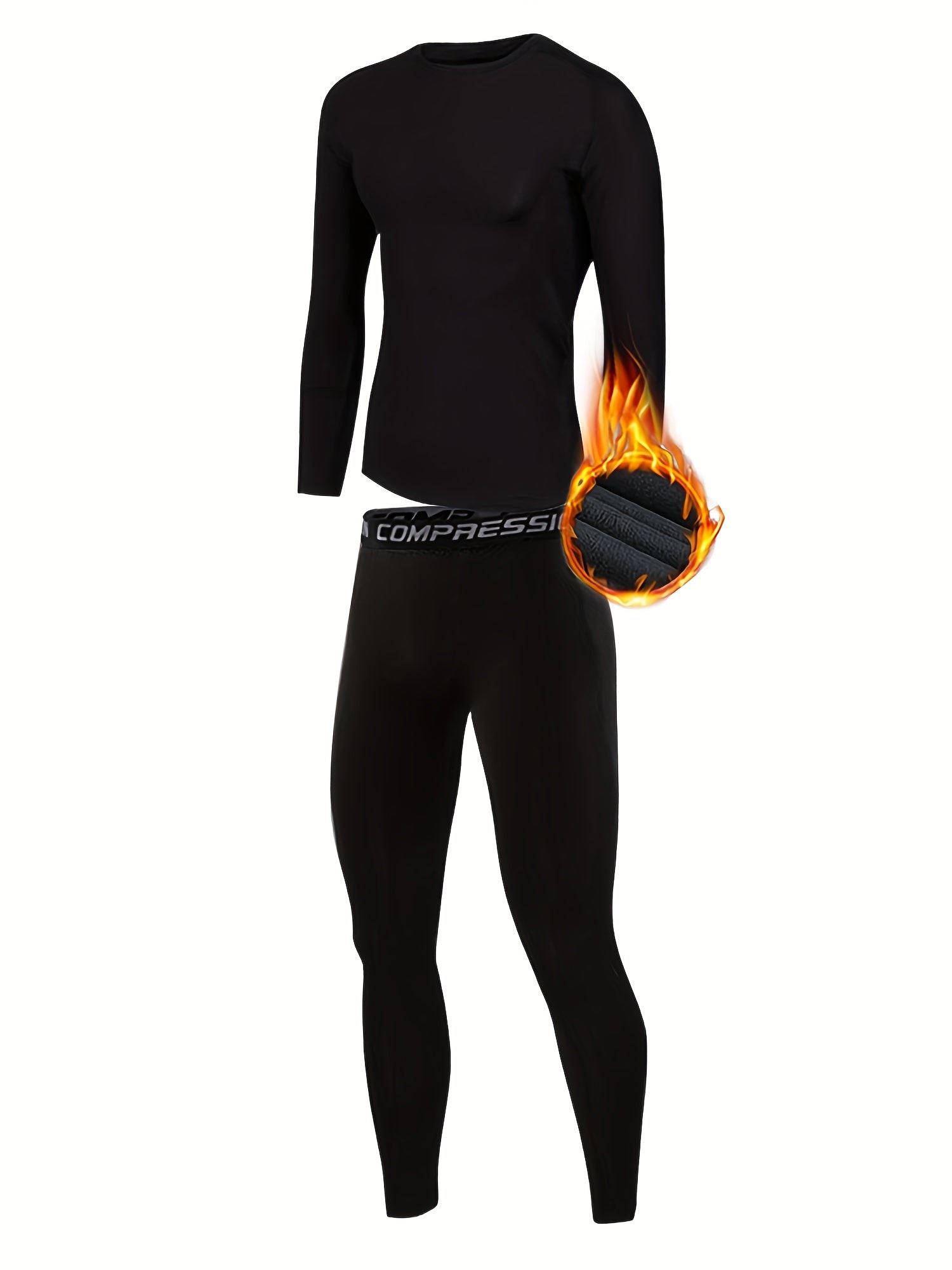 Boys Sports Training Outfits Plus Fleece Thermal Top - Quick Drying