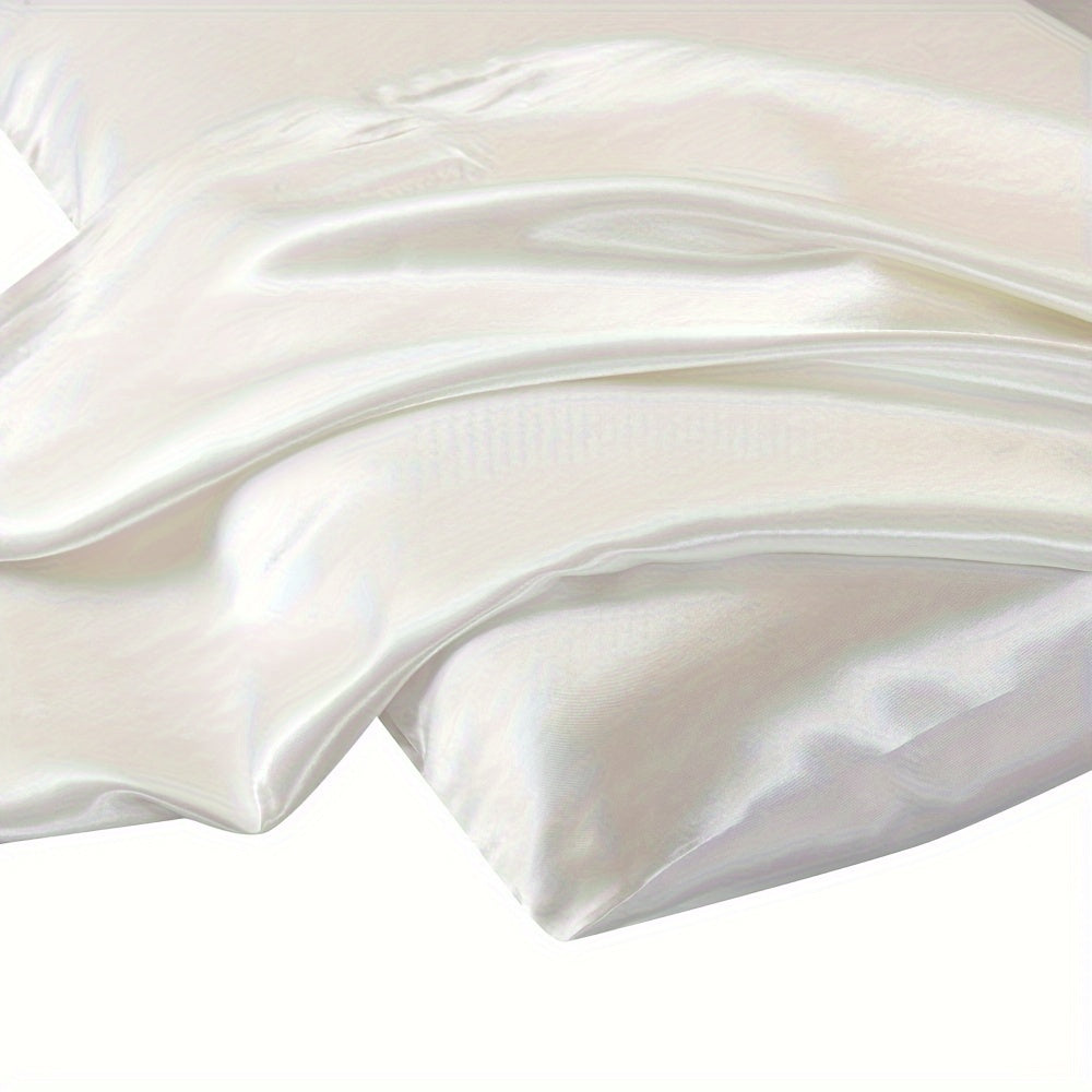 1 Pair Faux Silk Satin Pillowcase Envelope Design