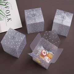 10pcs Semi Transparent PVC Frosted Dot Folding Packaging Box