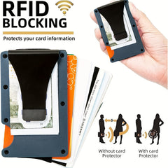 RFID Aluminum Money Clip Wallet Slim Metal Card Holder Front Pocket Wallet