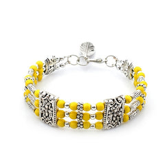 Boho Beaded Bracelet Feather Pendant Hand Jewelry