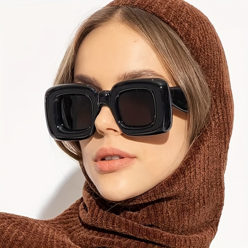 Square Frame Sunglasses Y2K Block Photo Prop Glasses
