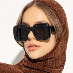 Square Frame Sunglasses Y2K Block Photo Prop Glasses
