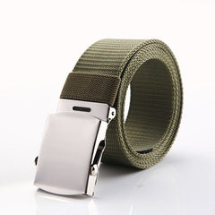 Men's Canvas Belt with Automatic Buckle and 5 Card Slots