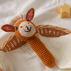 Crochet Giraffe Plush Toy with Bell Sensory Stimulation Gift