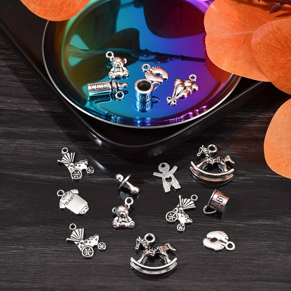 100Pcs Newborn Baby Charms for Jewelry Making DIY