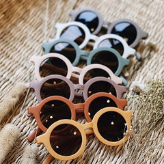 Teen Round Frame Sunglasses Sun Protection Travel Party Gift Accessories