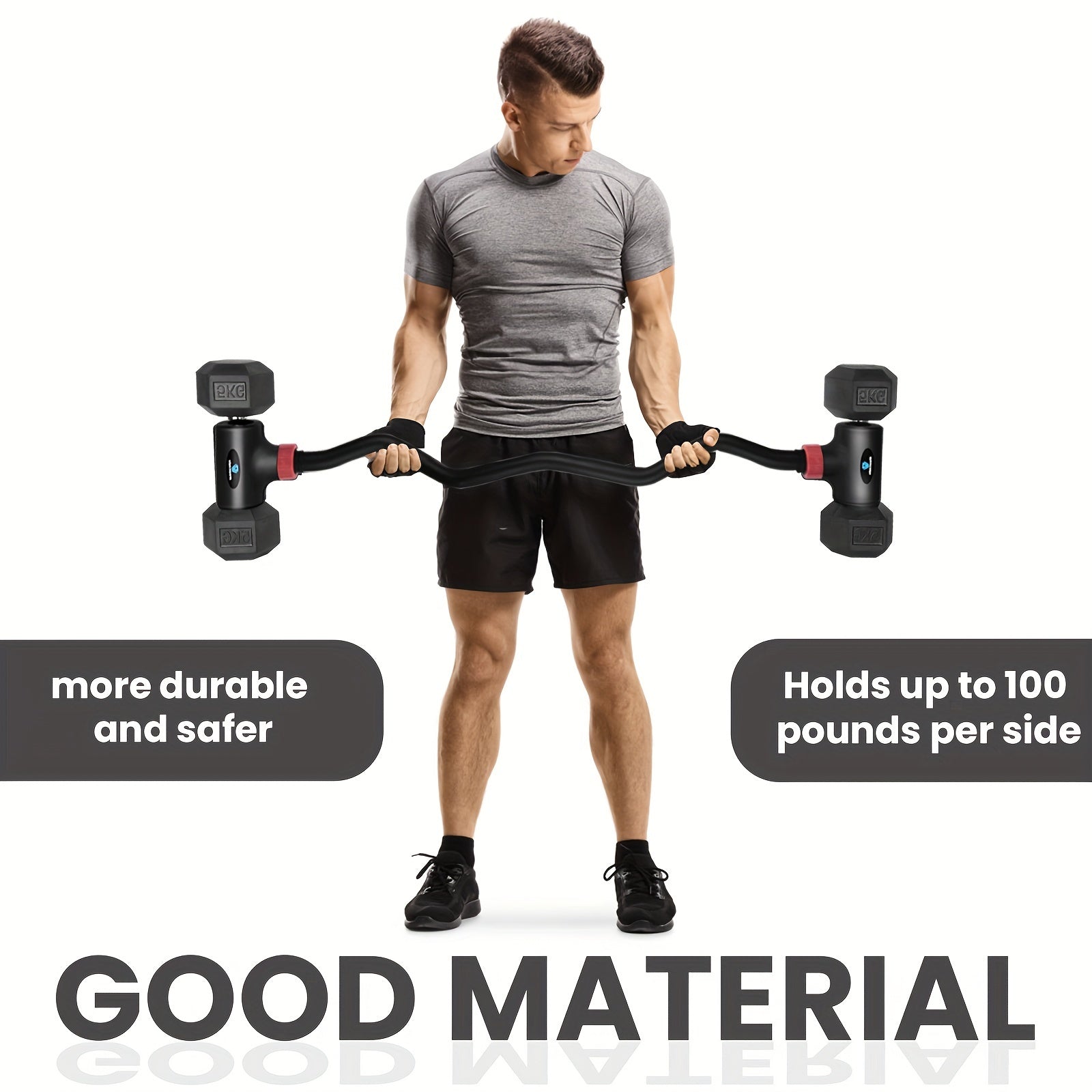 Iron Fitness Bar Quick Strength & Muscle Building Dumbbell to Curl Barbell Set