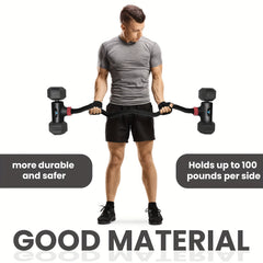 Iron Fitness Bar Quick Strength & Muscle Building Dumbbell to Curl Barbell Set