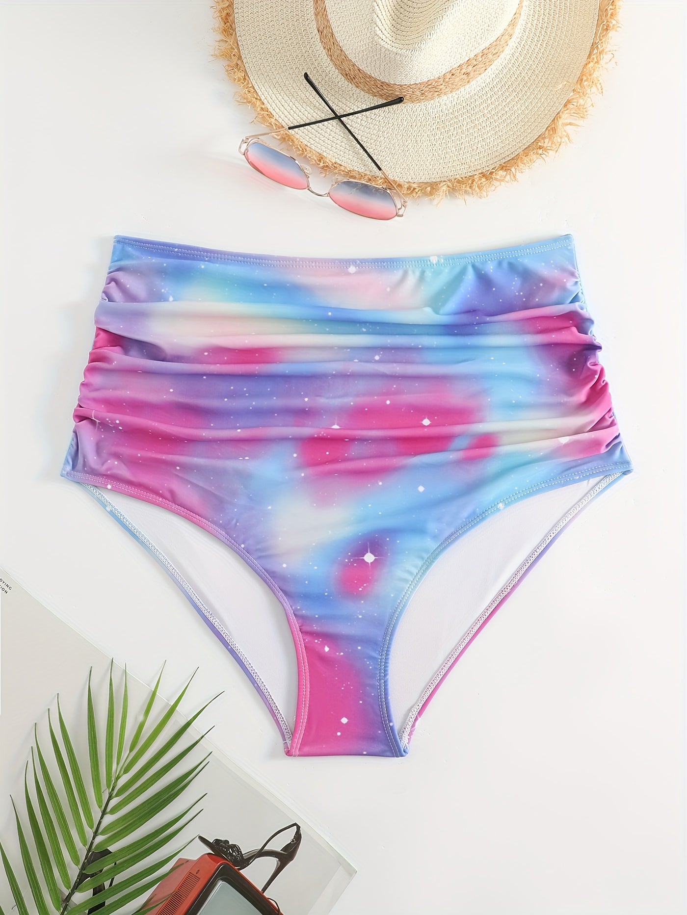  Glitter Starry Sky High Waist Swim Panty