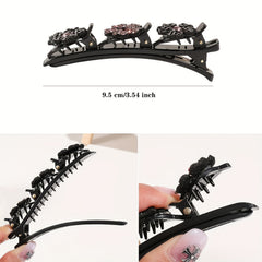 Rhinestone Flowers Hair Clips for Girls