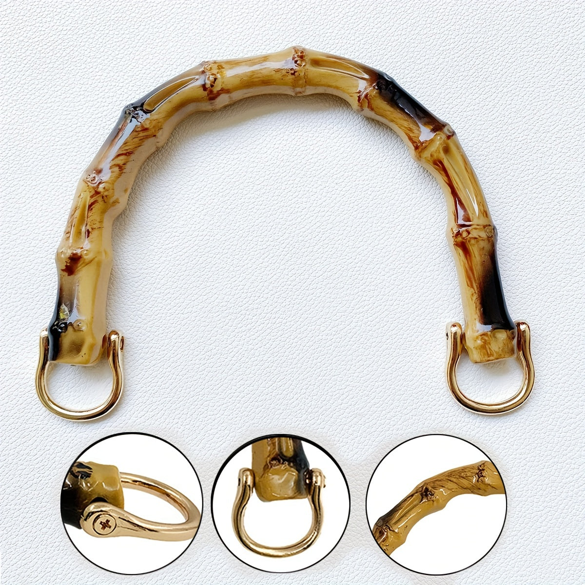 Faux Bamboo U Shape Handle For Handbag Vintage DIY Accessories
