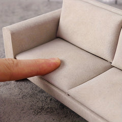 Dollhouse Sofa with Cushion and Blanket DIY Accessory Model