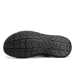 Men's Open Toe Slip On Sandals Casual Outdoor Anti-Skid Flat Beach Sandals