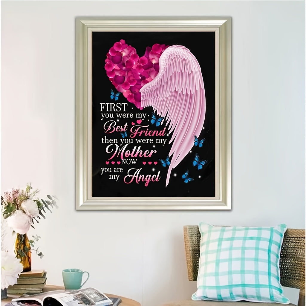 5D Diamond Painting Kit - Butterfly Heart Art - DIY Adults & Kids