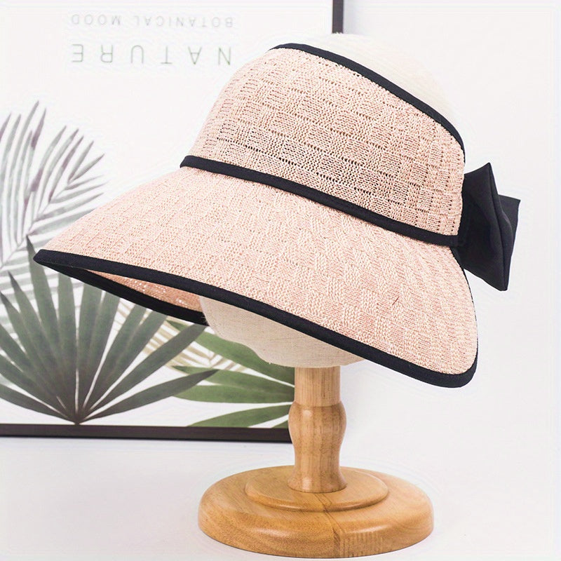 Breathable Wide Brim Visor Hat Women UV Protection Travel Beach Hat
