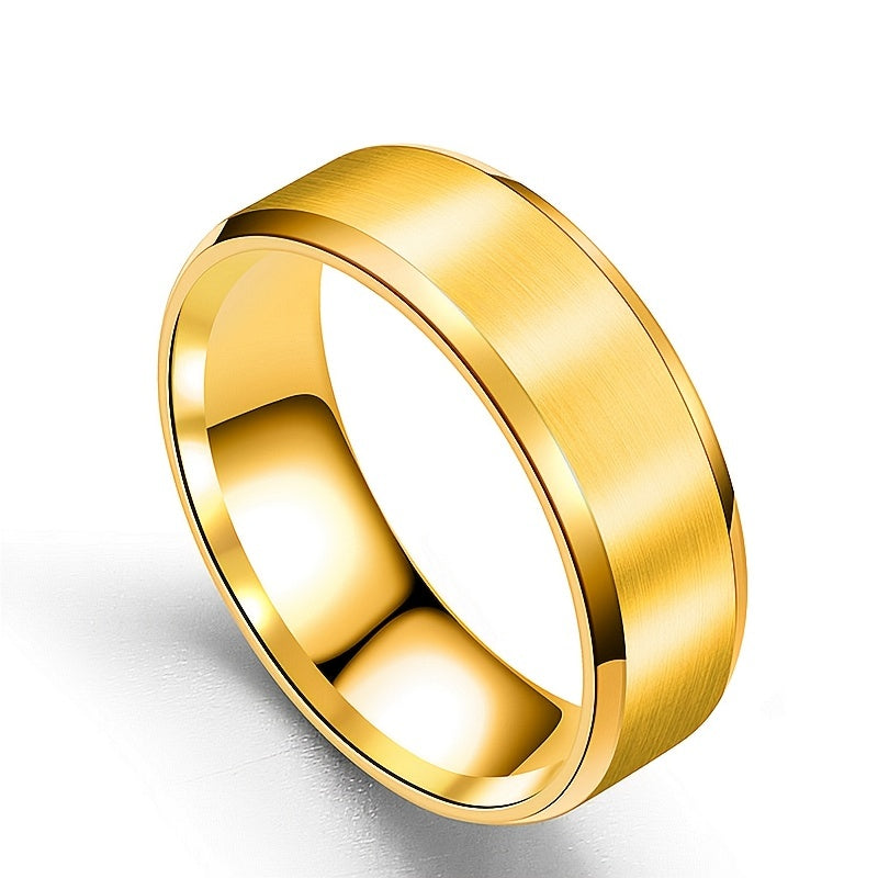 Titanium Steel Frosted Men's Brushed Ring Jewelry