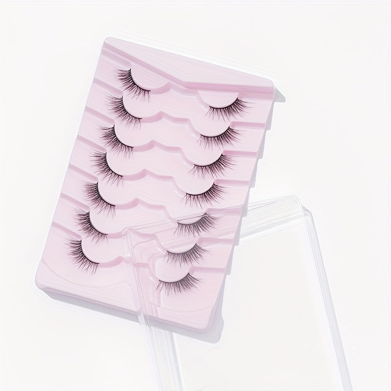 7 Pairs Half Eye False Eyelashes Natural Fluffy Wispy Lashes 14mm