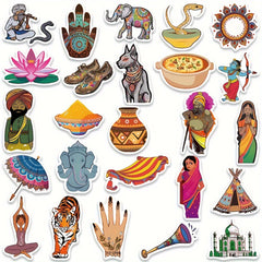 50pcs Indian Silk Embroidery Stickers For Luggage Window Phone Cup