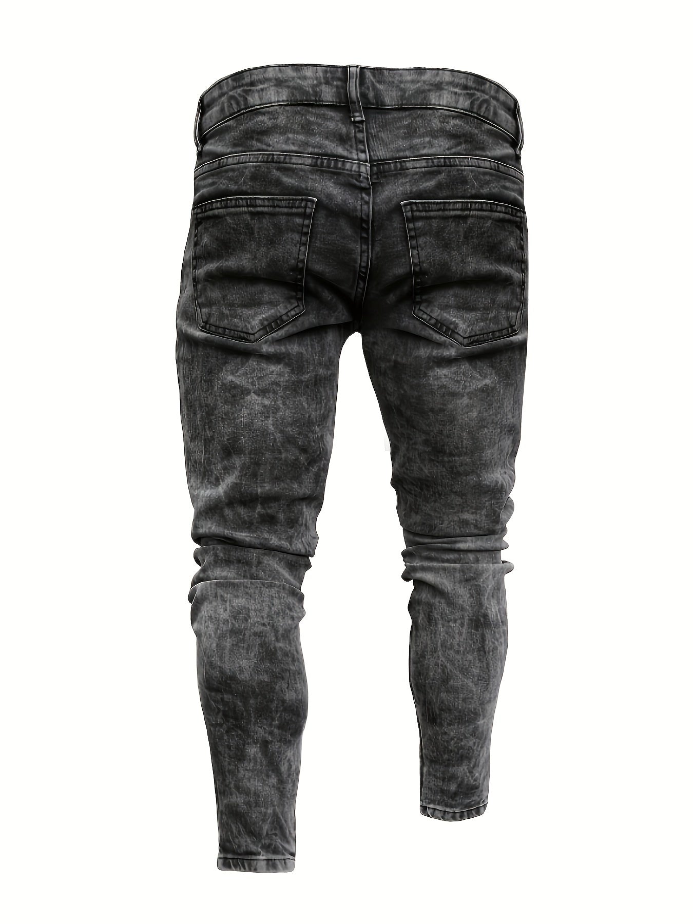Mens Slim Fit Ripped Jeans, Distressed Stretch Denim Pants