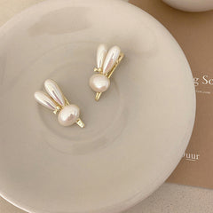 2pcs Rabbit Bunny Hair Clip Faux Pearl Hairpin Barrette Accessories