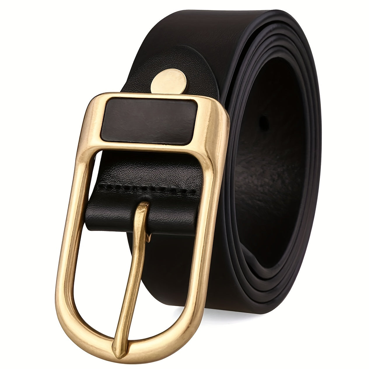 Men's Leather Belt with Pin Buckle