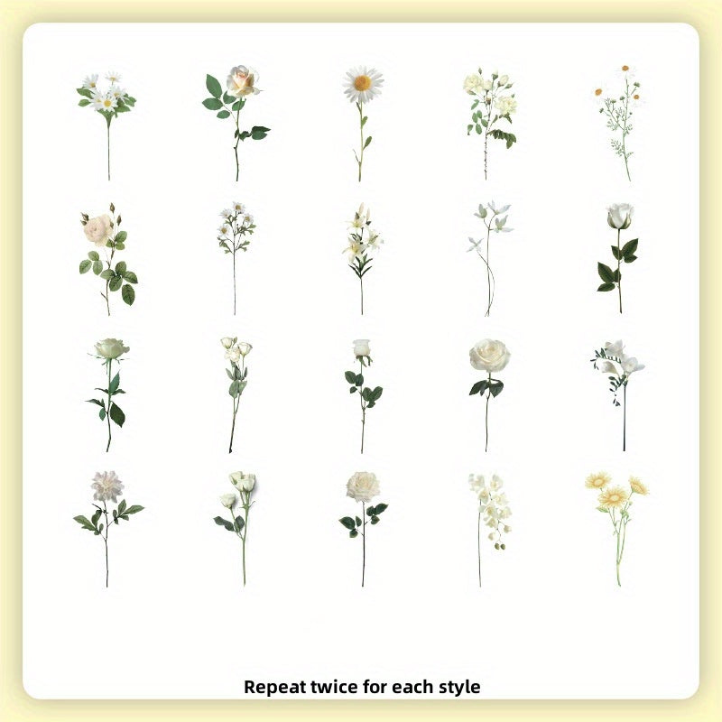 40pcs Retro Plant & Butterfly Stickers for Scrapbooking Journals