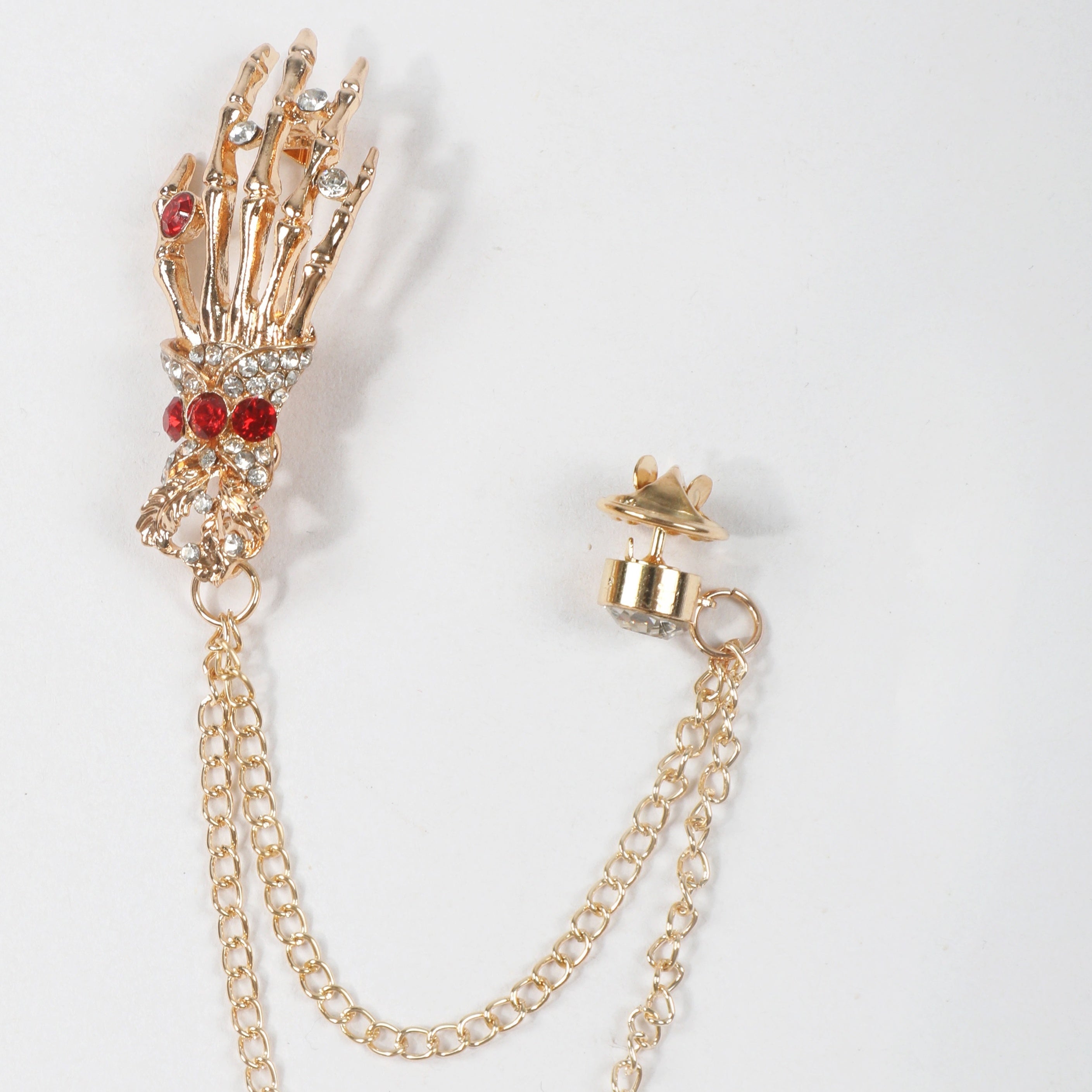 Tassel Faux Diamond Suit Brooch Business Pin for Men