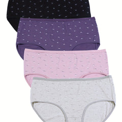 4 Pack Women's Plus Floral Print Stretch Underwear Set