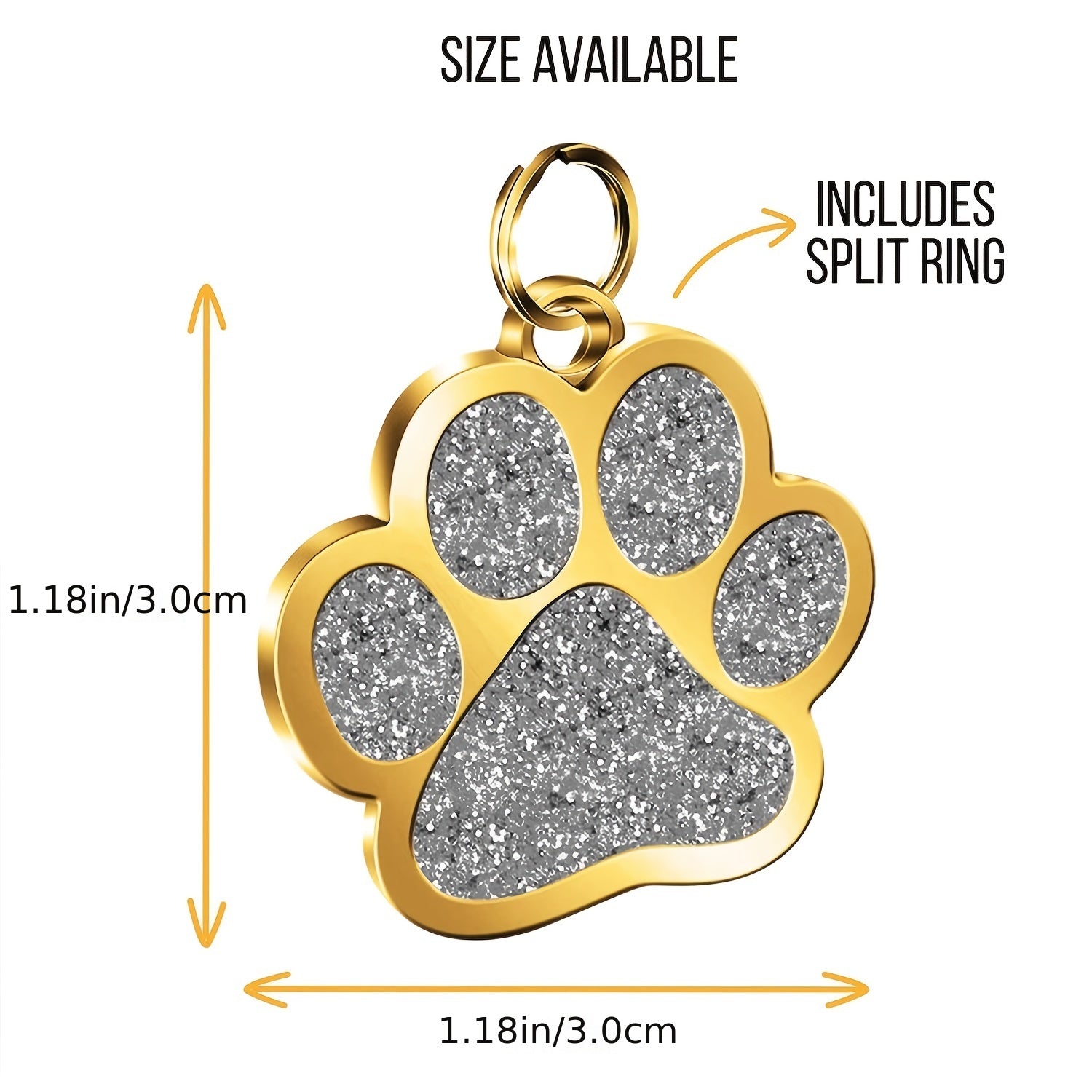 Personalised Glitter Pet ID Name Tag Pendant
