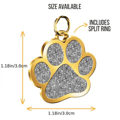Personalised Glitter Pet ID Name Tag Pendant