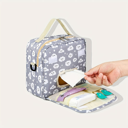 Cloud Print Diaper Storage Bag Mommy Shoulder Organizer