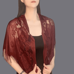 Classic Lace Veil Tassel Scarf Vintage Catholic Mantilla Head Covering