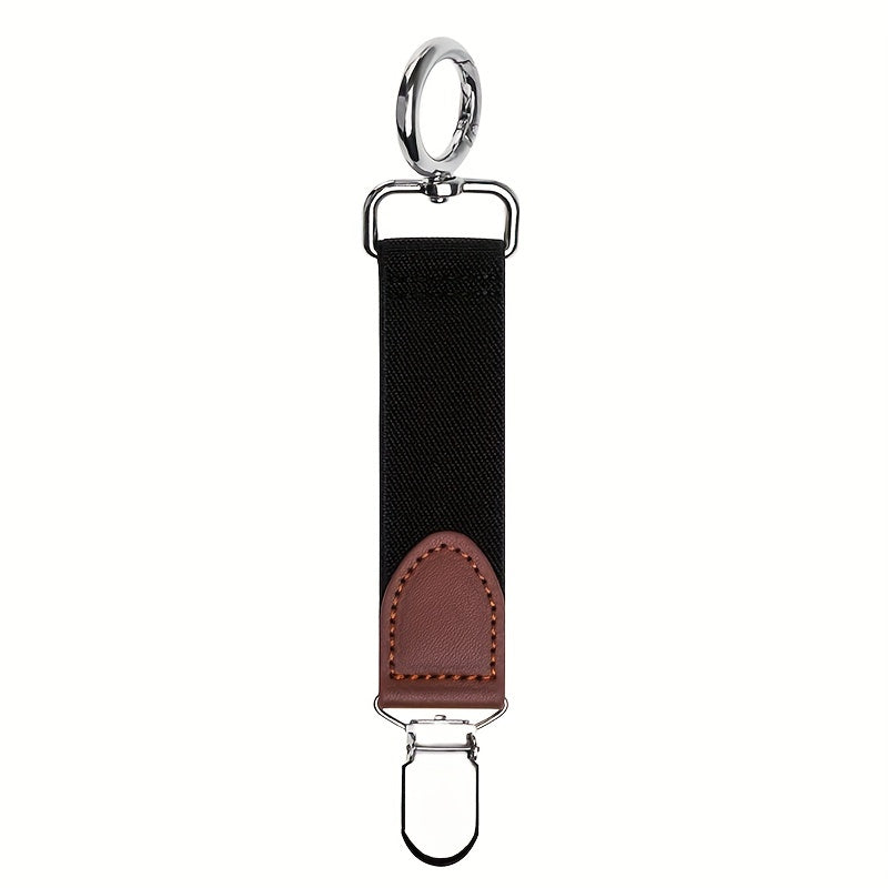 PU Leather Hat Clip Portable Travel Straw Hat Accessory