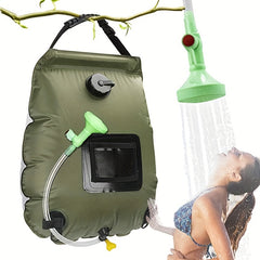 5 Gallon Solar Heated Camping Shower Bag Portable Bath Bag with Removable Hose