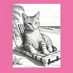 Deluxe Cat Coloring Book - 22 Pages Thickened Paper