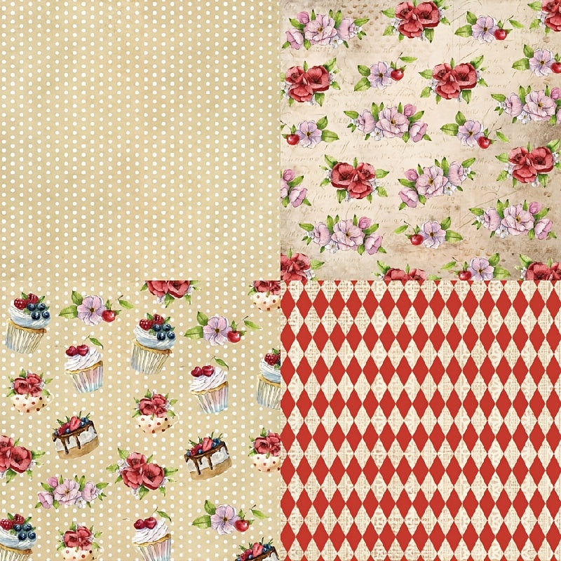 DIY Album Scrapbook Journaling Paper Afternoon Tea Background Paper