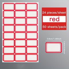 50 Self-Adhesive Blank Stickers-Office Classification Stickers