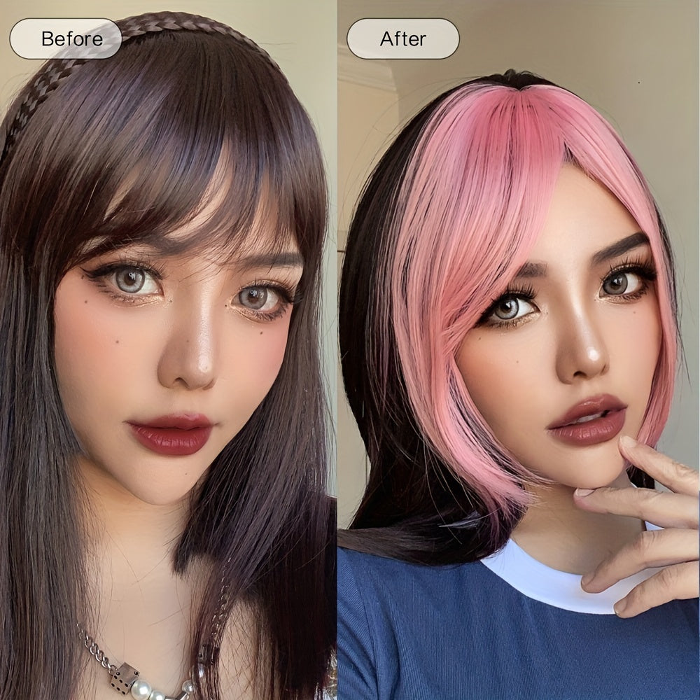 3D Clip In Bangs Hair Extension Synthetic Hair Wigs For Women Girls