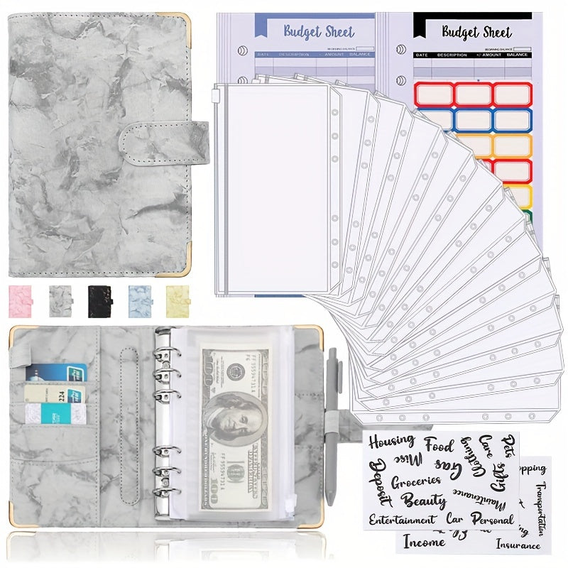 Faux Leather Money Saving Organizer A6 Notebook Budget Binder