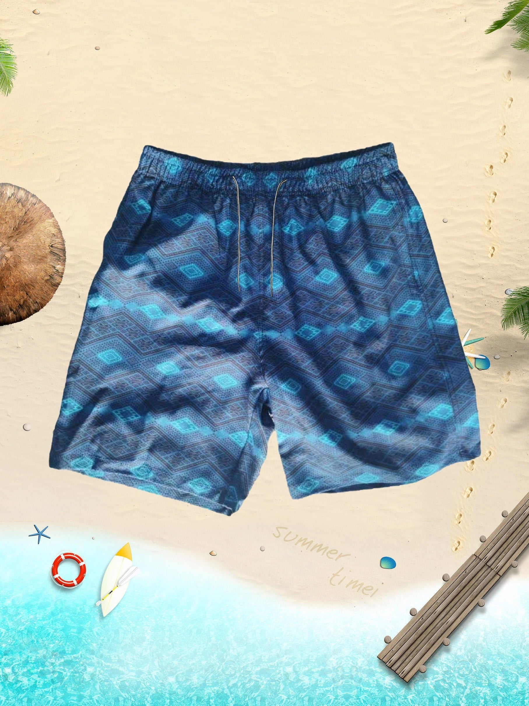 Men's Quick Dry Hawaiian Board Shorts With Pockets