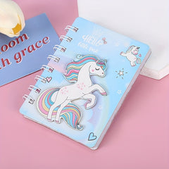3D Unicorn Binder Notebook Spiral Journal for Girls Mini Notepad
