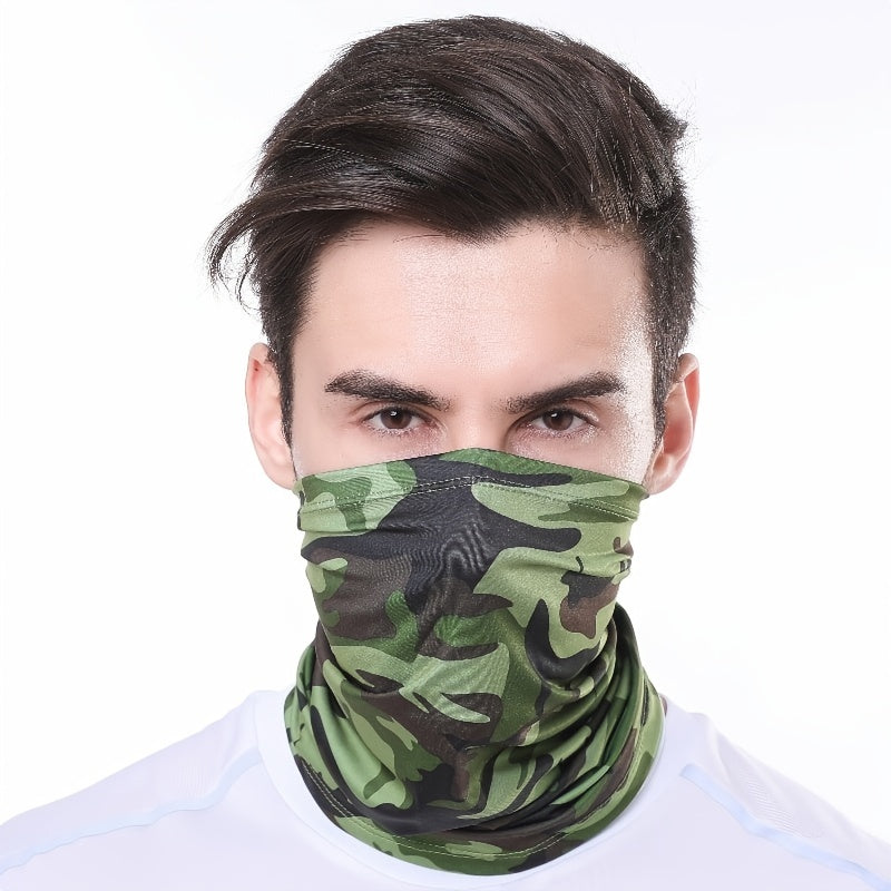 Men's Breathable Face Cover Washable Ice Silk Scarf for Hiking