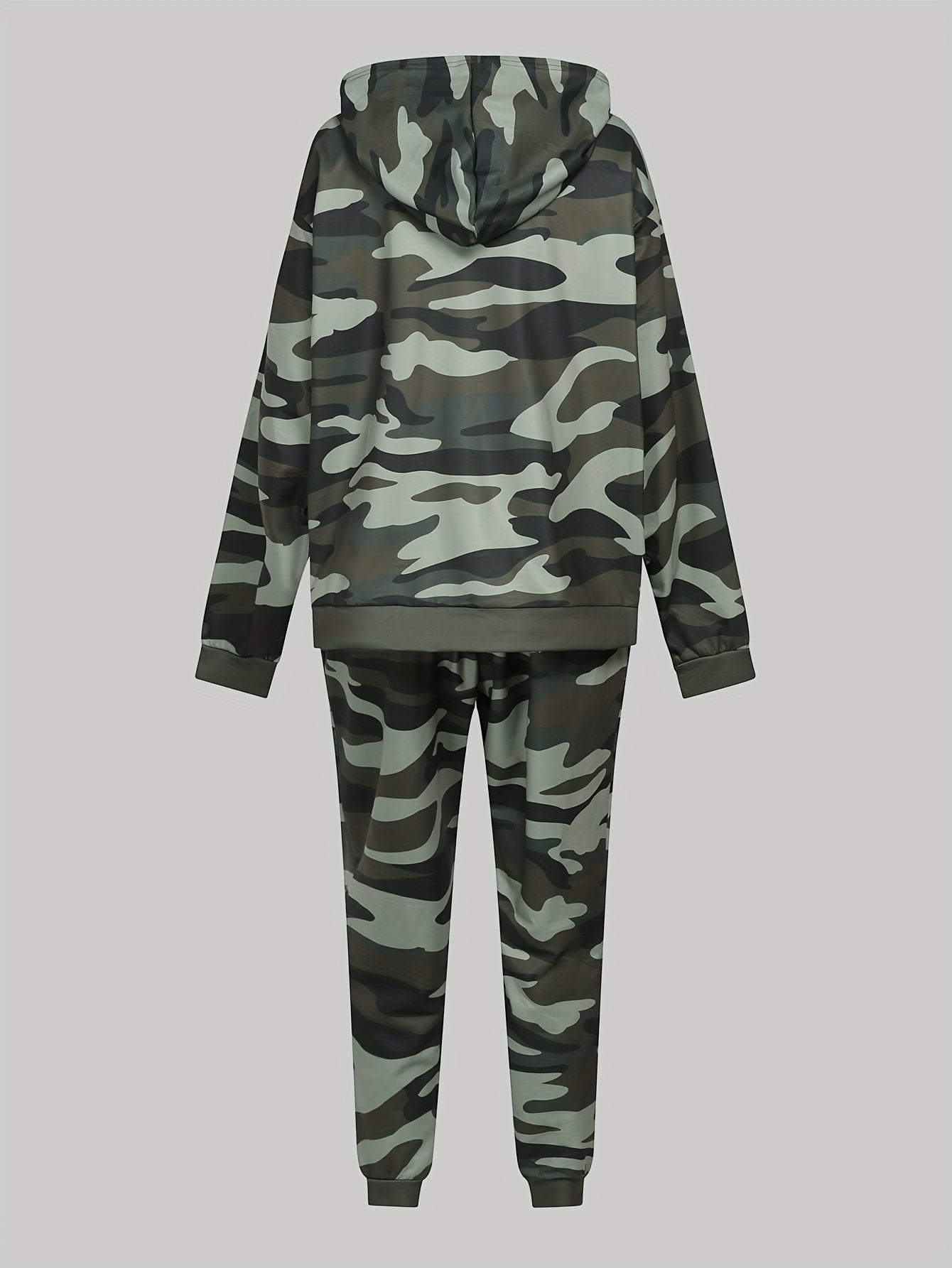 Women's Plus Camo Hoodie & Jogger Sweatpants Set