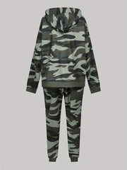 Women's Plus Camo Hoodie & Jogger Sweatpants Set