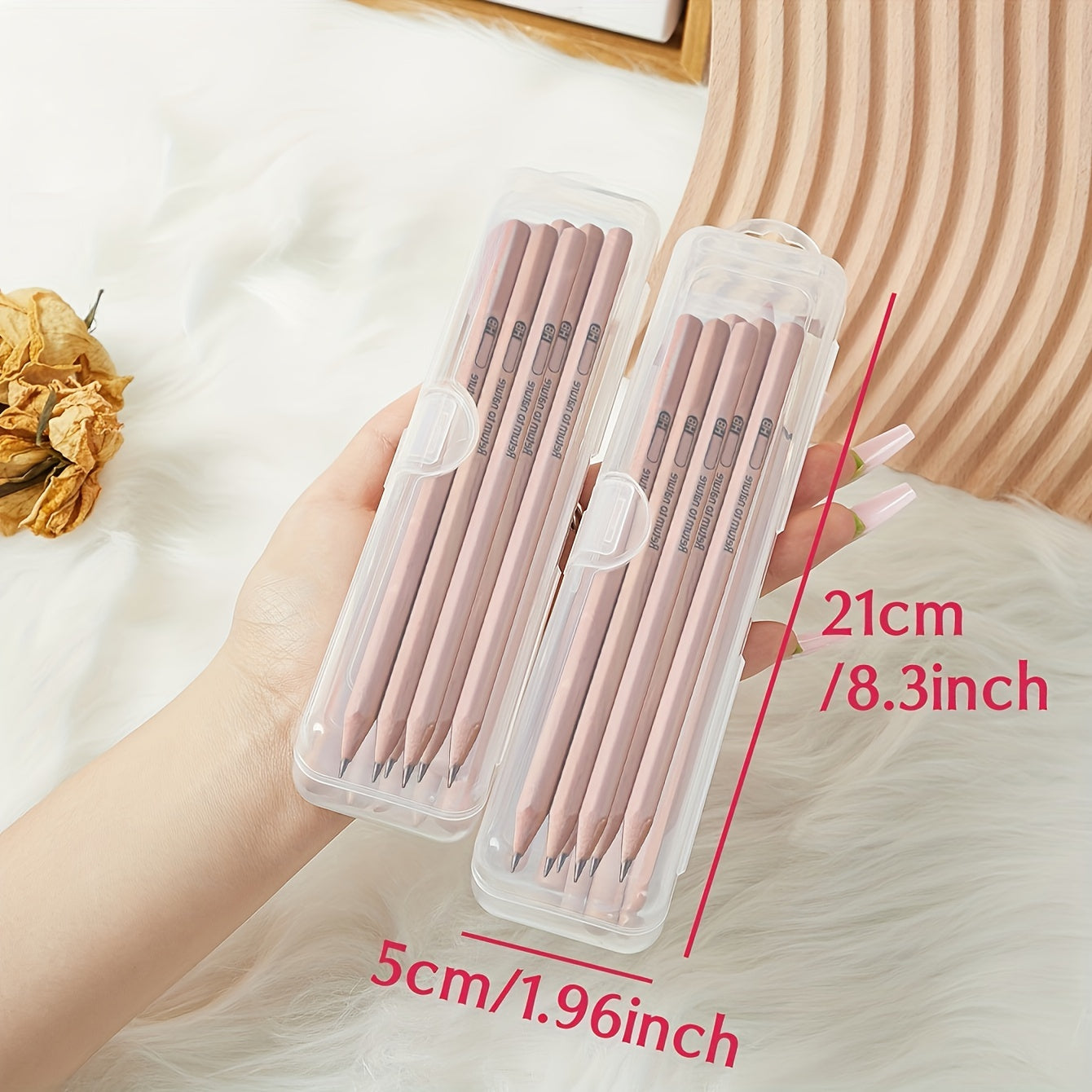Transparent School Season Storage Box for Makeup Brushes and Stationery